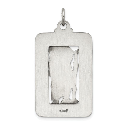 Sterling Silver Antiqued And Brushed St. Christopher Medal