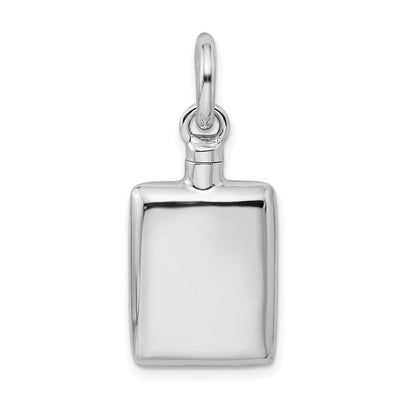 Sterling Silver Rhodium-Plated Polished Rectangular Ash Holder Pendant