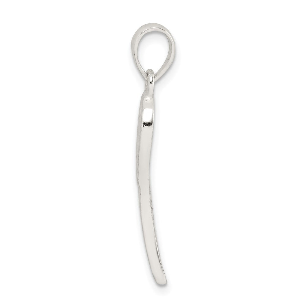 Sterling Silver Polished And Textured Angel Wing Pendant