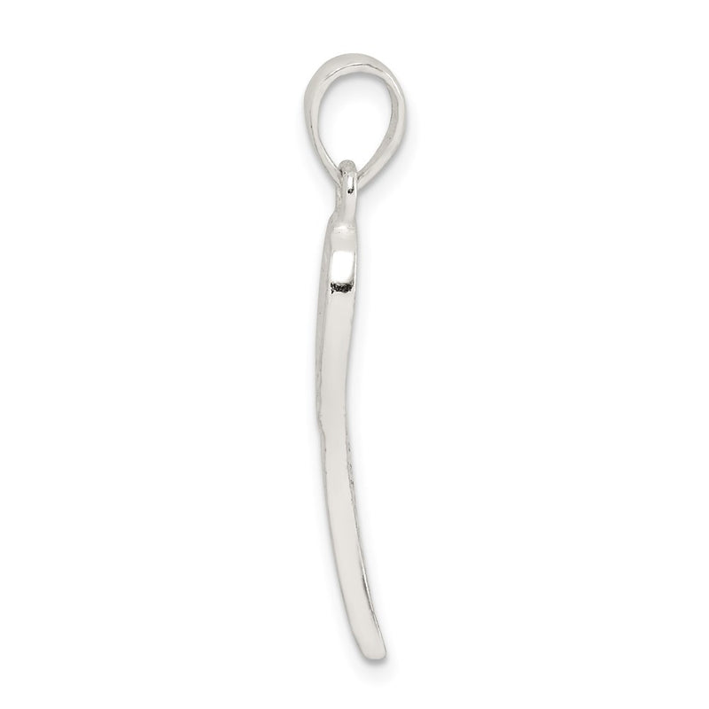 Sterling Silver Polished And Textured Angel Wing Pendant
