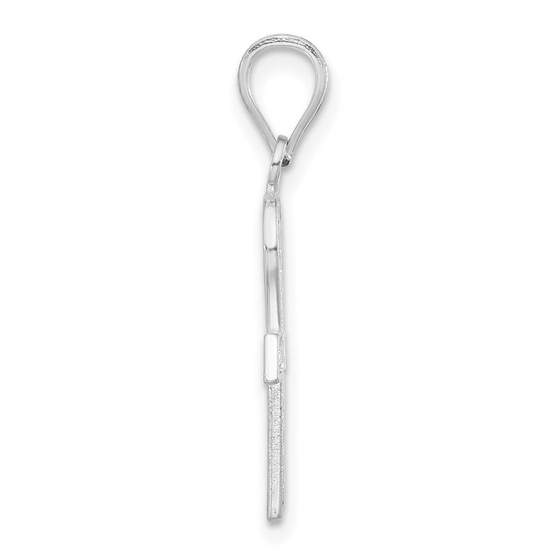 Sterling Silver Polished Mi Comunion Ribbon Pendant