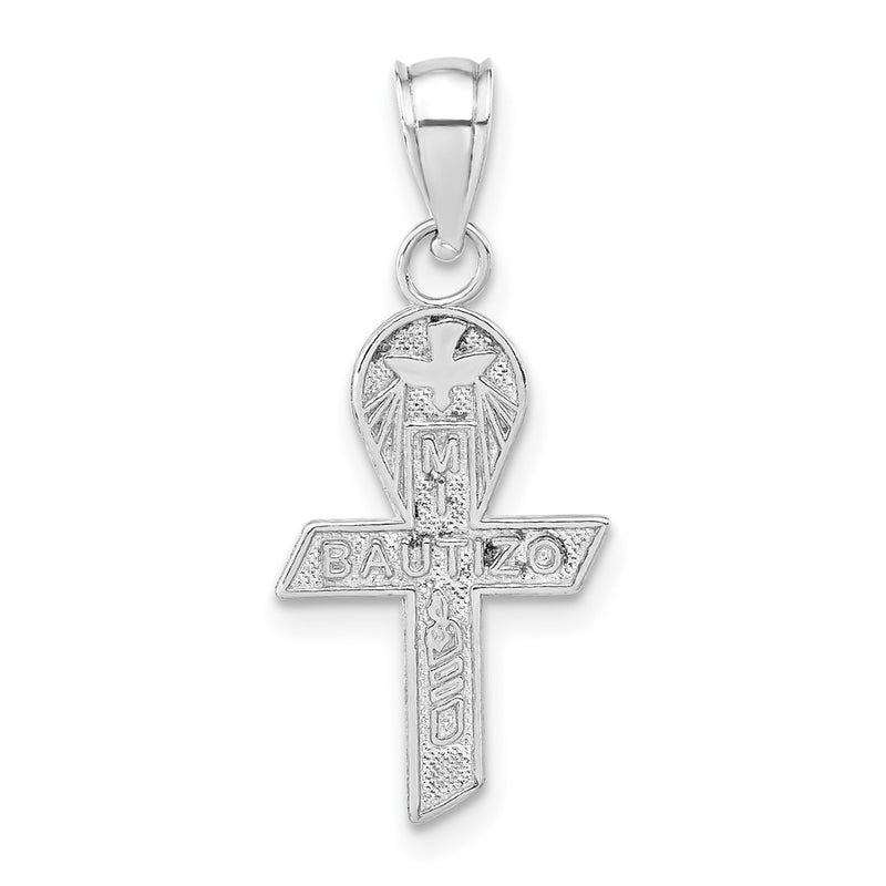 Sterling Silver Polished Mi Primera Communion Mini Ribbon Pendant