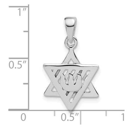 Sterling Silver Antiqued Star Of David Pendant