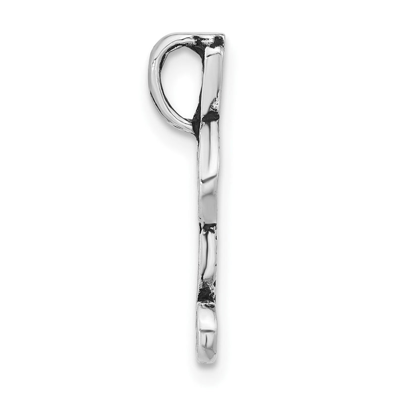 Sterling Silver Antiqued & Textured Letter I Chain Slide