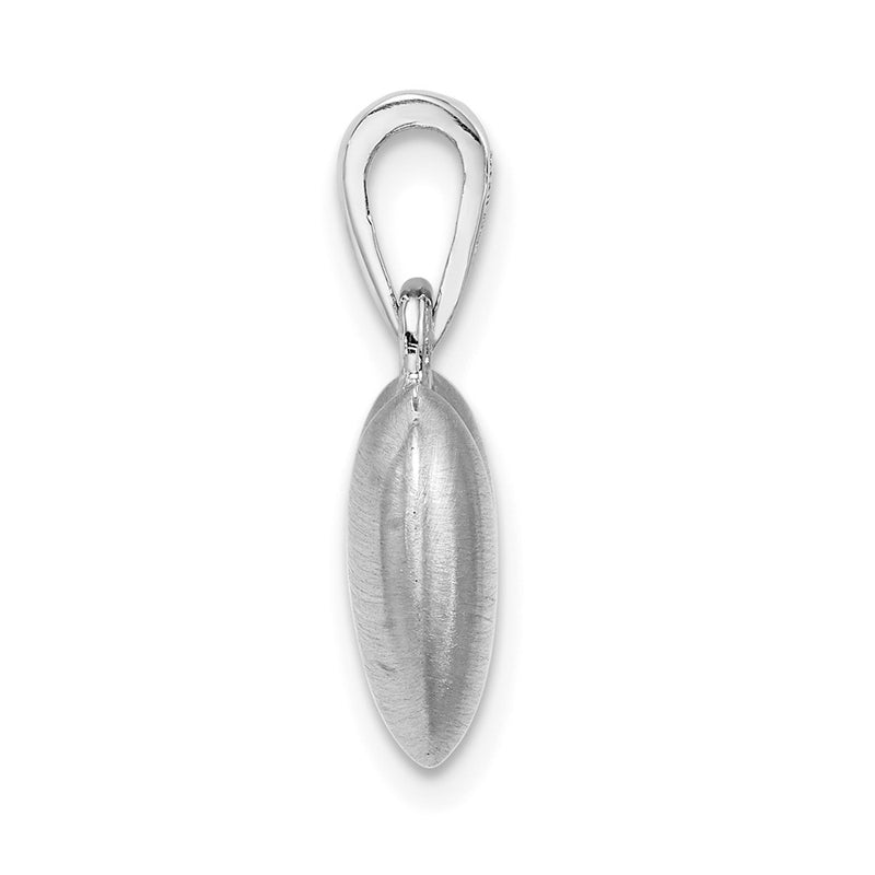 Sterling Silver Rhodium-Plated Satin Heart Pendant