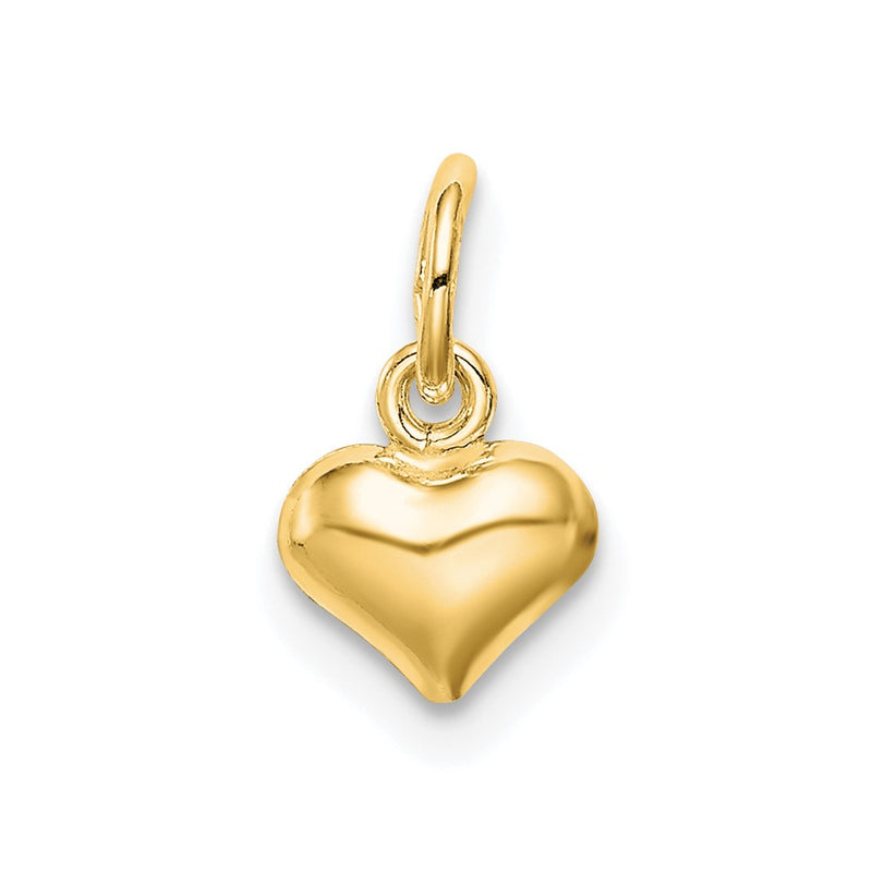 Ss/Gold Plated Sterling Silver Gold-Tone Polished Puff Heart Charm