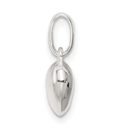Sterling Silver Polished Puff Heart Charm