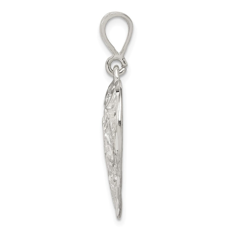 Sterling Silver Polished Filigree Heart Pendant