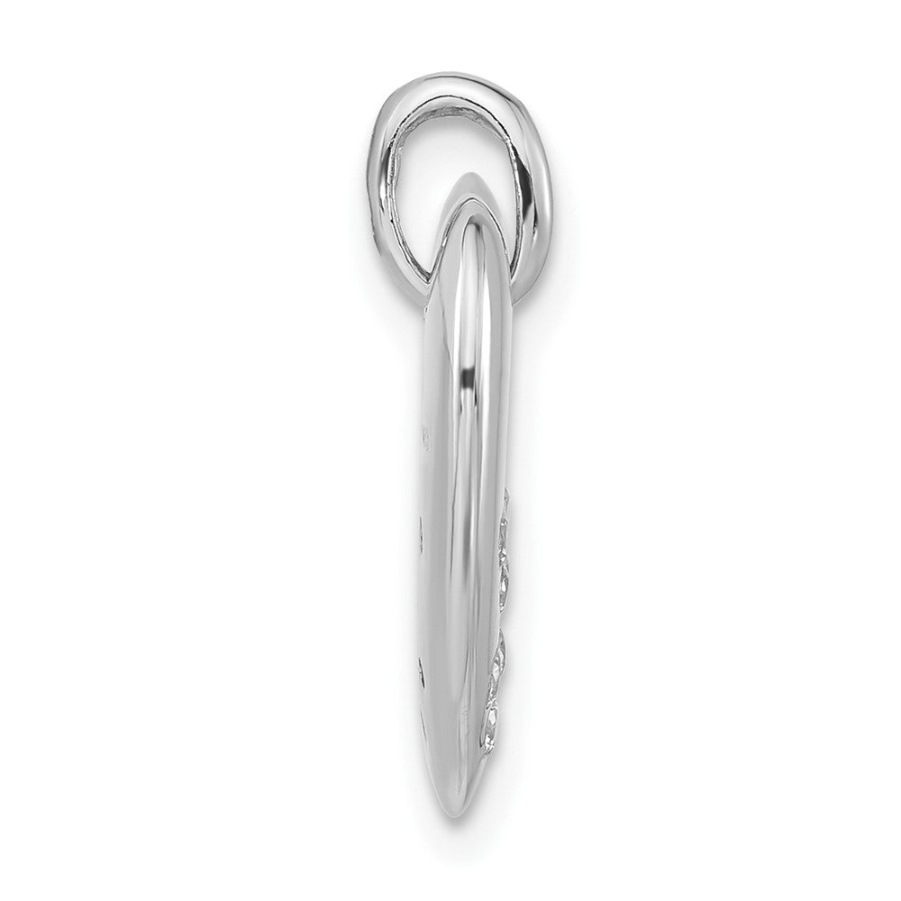 Sterling Silver Polished Cz Heart Pendant