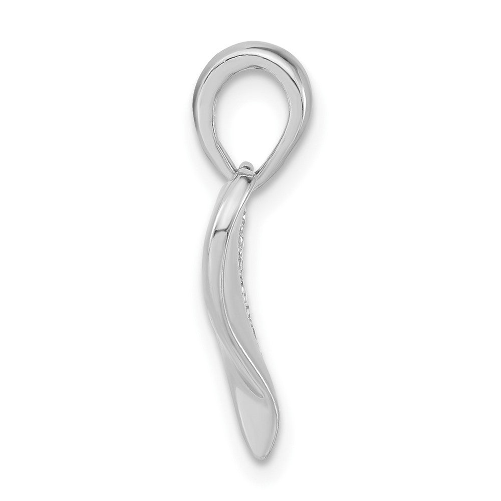Sterling Silver Polished Cz Heart Pendant