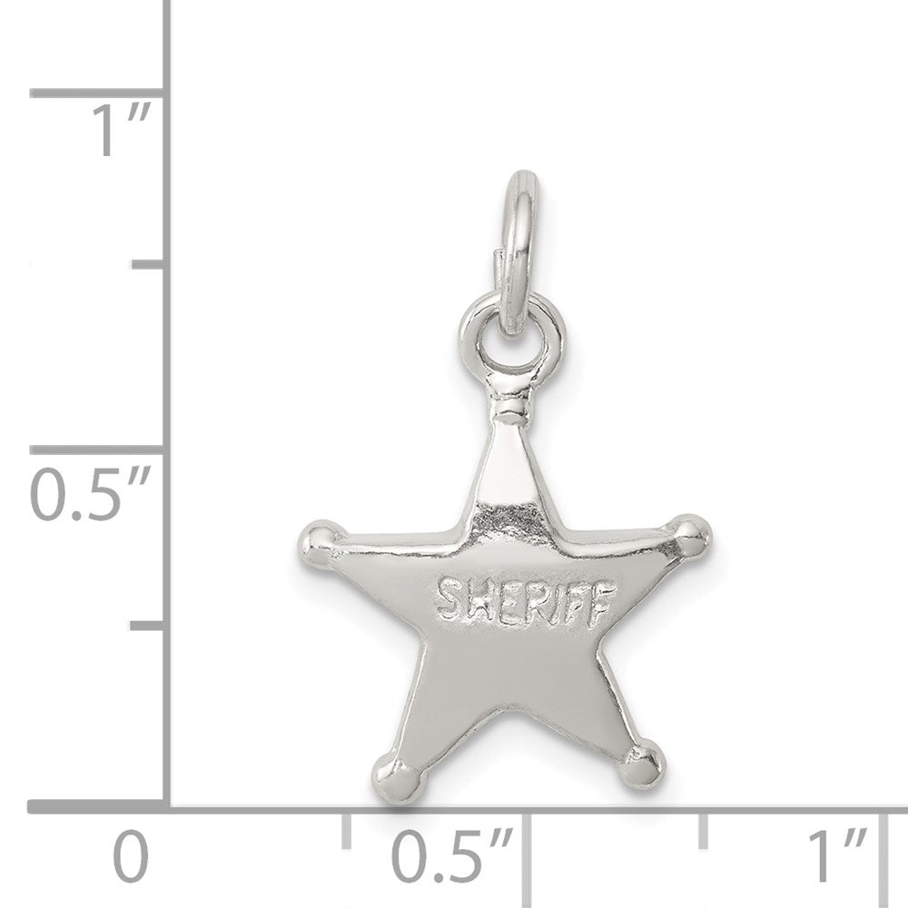 Sterling Silver Sheriff'S Badge Charm