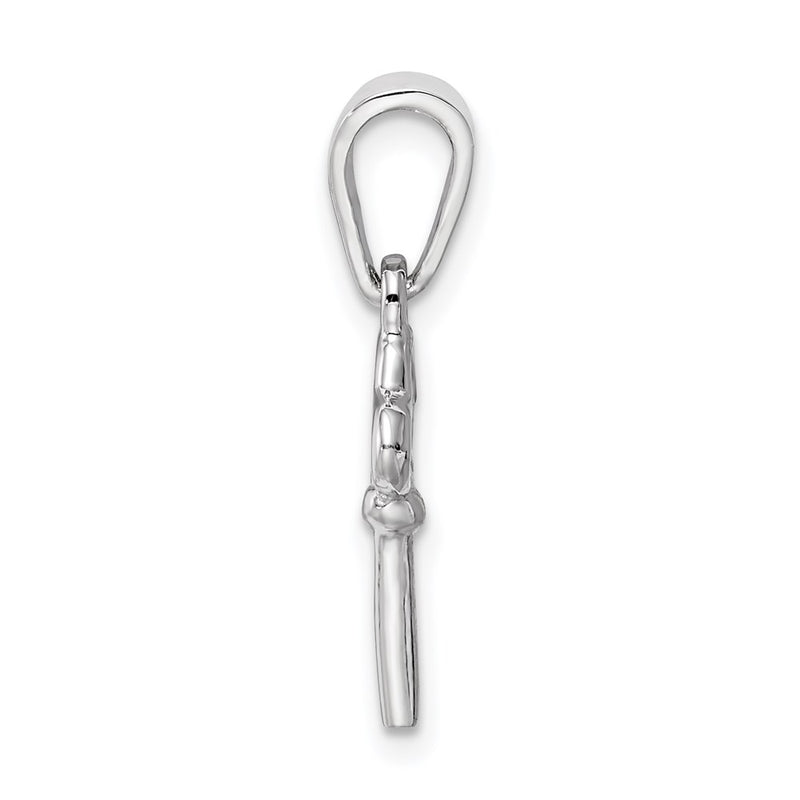 Sterling Silver Rhodium-Plated Children'S Key Pendant