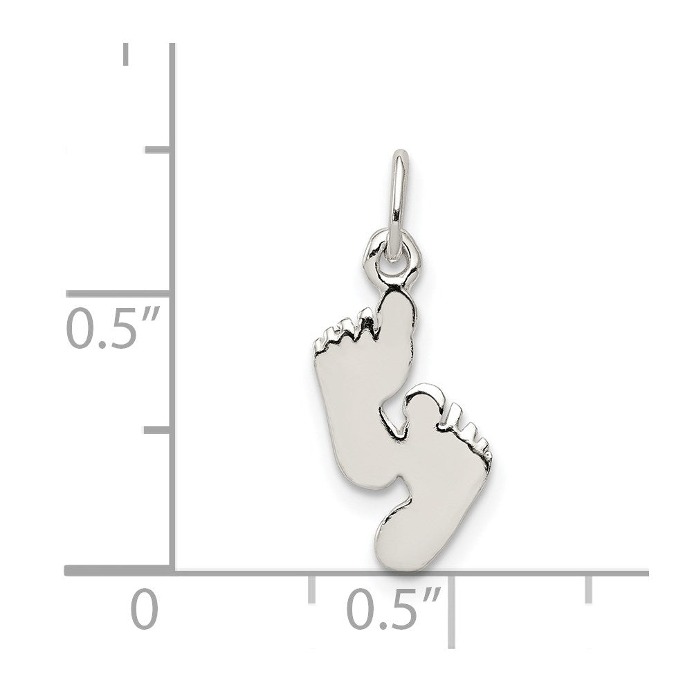 Sterling Silver Polished Feet Pendant