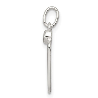 Sterling Silver Polished Footprint Cz Charm