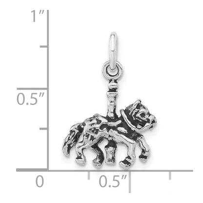 Sterling Silver 3-D Polished & Antiqued Carousel Horse Pendant