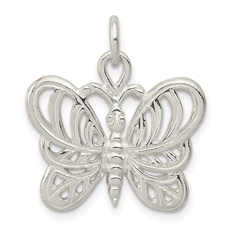 Sterling Silver Polished Butterfly Pendant
