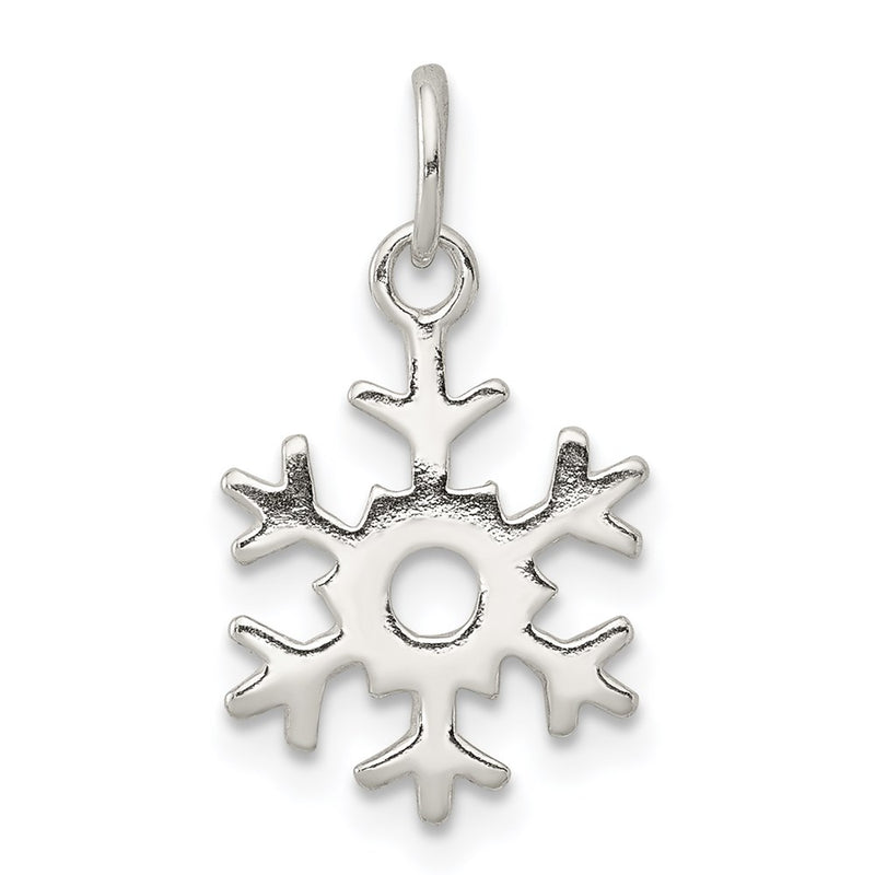 Sterling Silver Polished Snowflake Charm