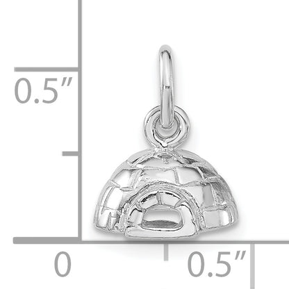 Sterling Silver 3-D Polished Igloo Pendant