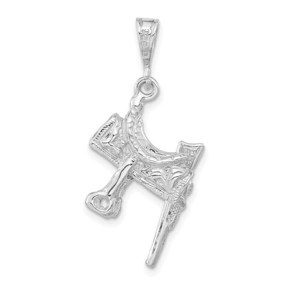 Sterling Silver 3-D Polished Saddle Pendant