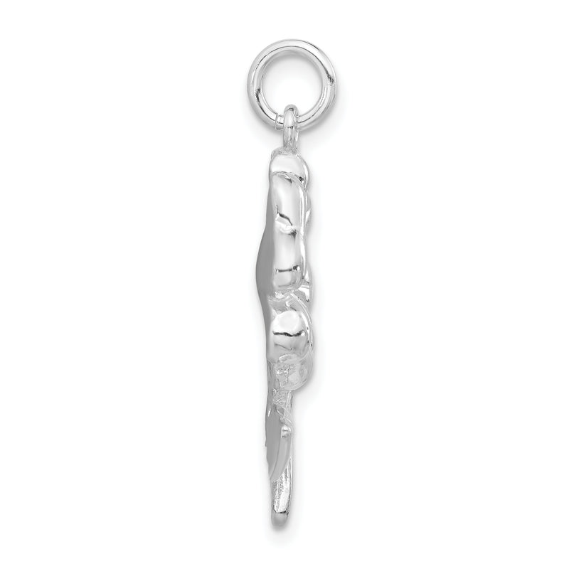 Sterling Silver Polished Flower Pendant