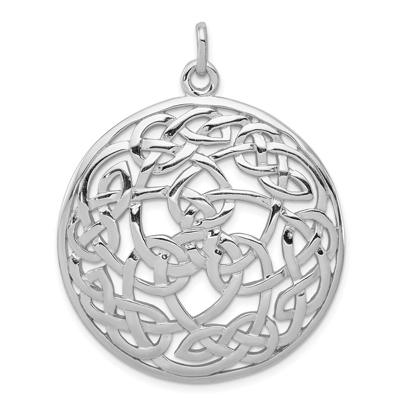 Sterling Silver Rhodium-Plated Polished Celtic Pendant