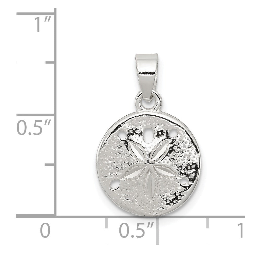 Sterling Silver Polished Sand Dollar Pendant