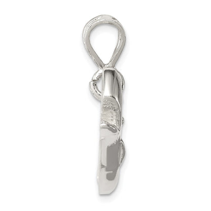 Sterling Silver Polished Whale With Open Mouth Pendant