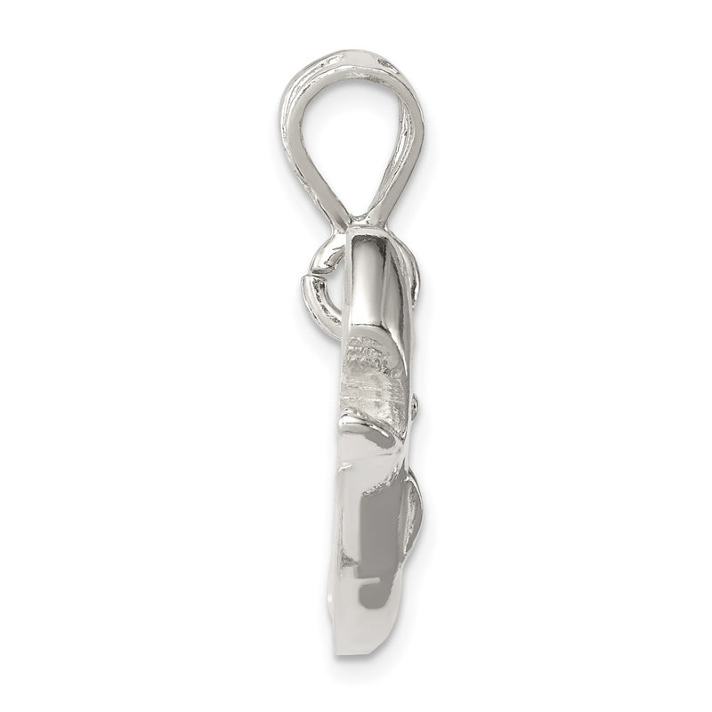 Sterling Silver Polished Whale With Open Mouth Pendant
