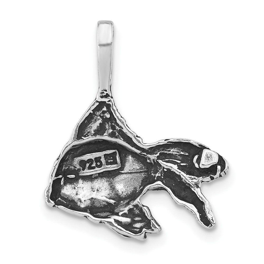 Sterling Silver Antiqued & Textured Goldfish Chain Slide