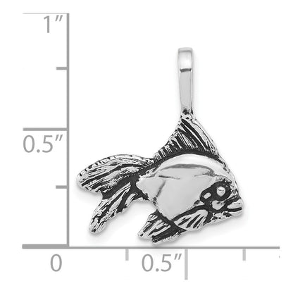 Sterling Silver Antiqued & Textured Goldfish Chain Slide