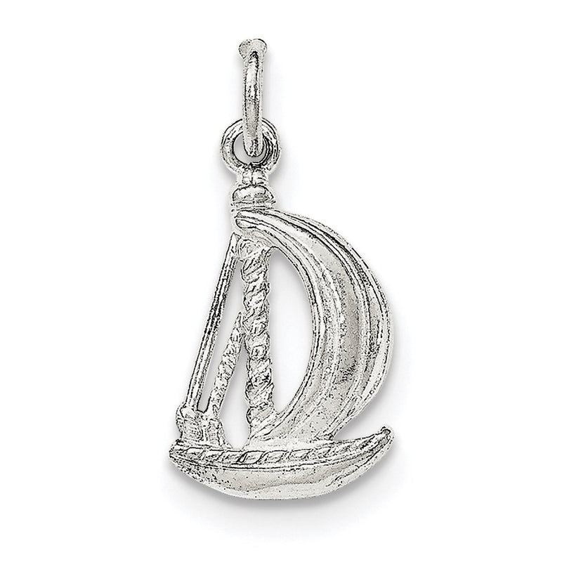 Sterling Silver Polished Sail Boat Pendant