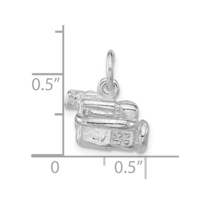 Sterling Silver Polished 3-D Video Camera Pendant