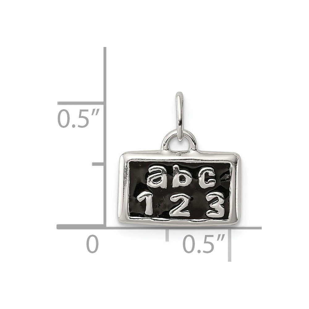 Sterling Silver Polished Enamel Abc 123 Pendant