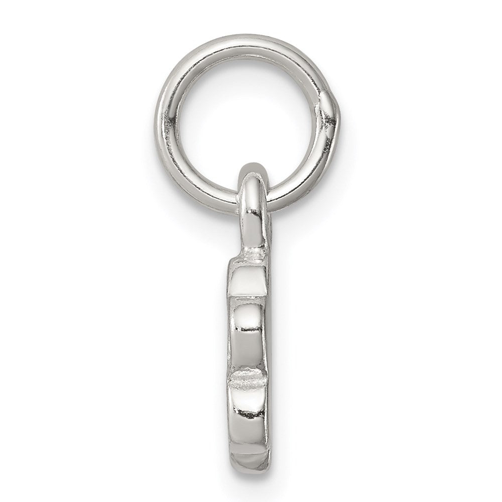 Sterling Silver Polished And Textured Paw Print Charm