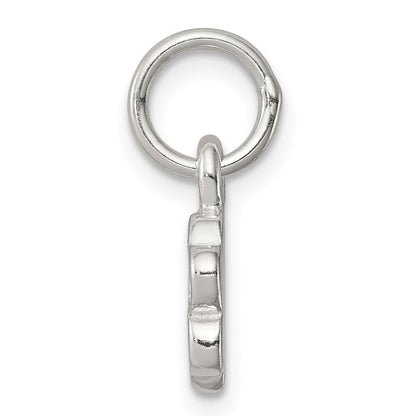 Sterling Silver Polished And Textured Paw Print Charm