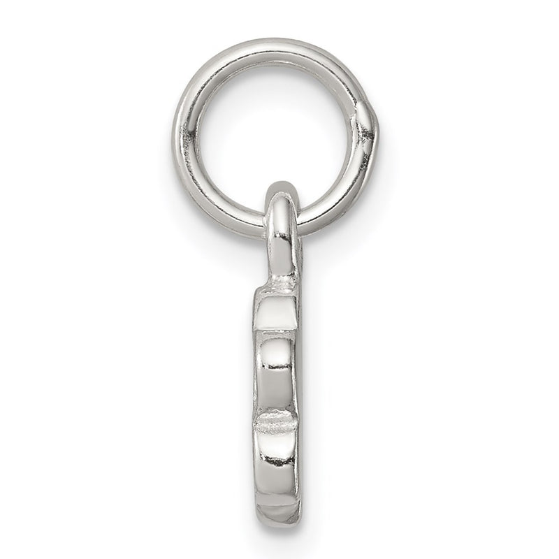 Sterling Silver Polished And Textured Paw Print Charm