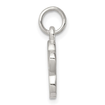 Sterling Silver Polished And Textured Paw Print Charm