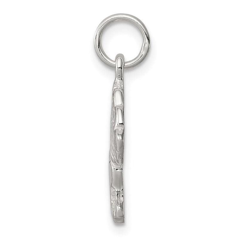 Sterling Silver Polished And Textured Dog Pendant