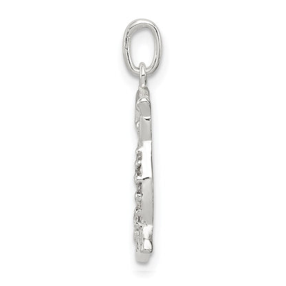 Sterling Silver Siler Polished Cz Owl Pendant