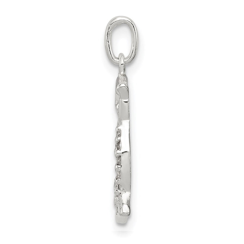 Sterling Silver Siler Polished Cz Owl Pendant