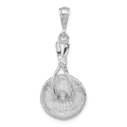 Sterling Silver Polished & Textured Sombrero Pendant