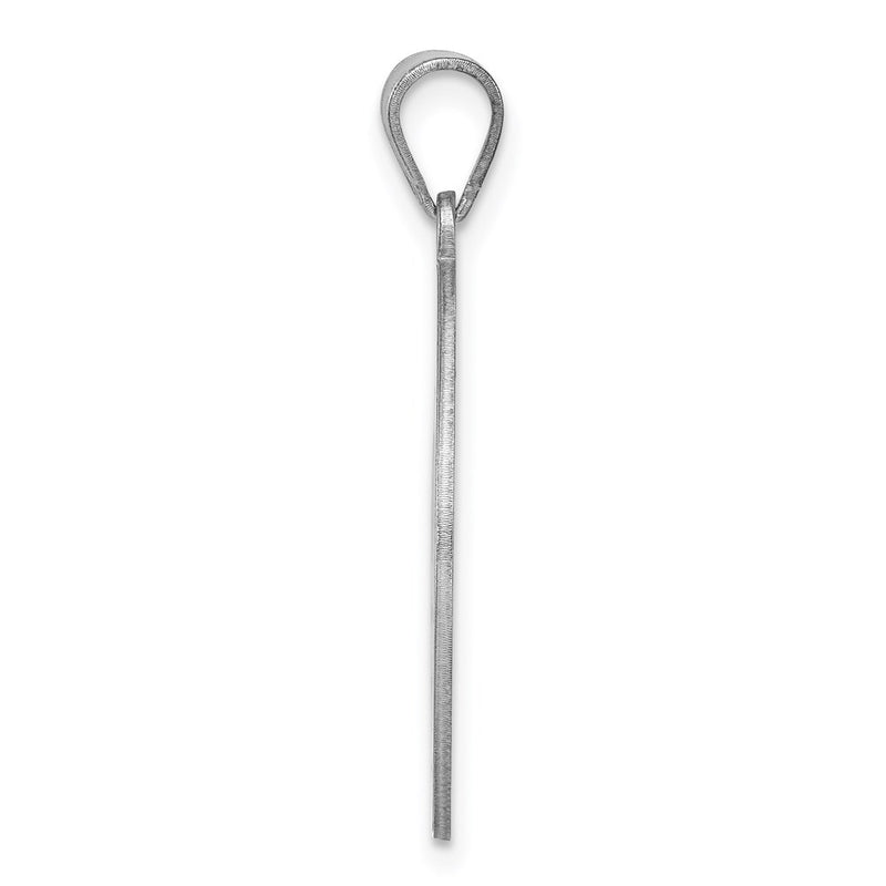 Sterling Silver Rhodium-Plated Fancy Script Letter B Initial Pendant