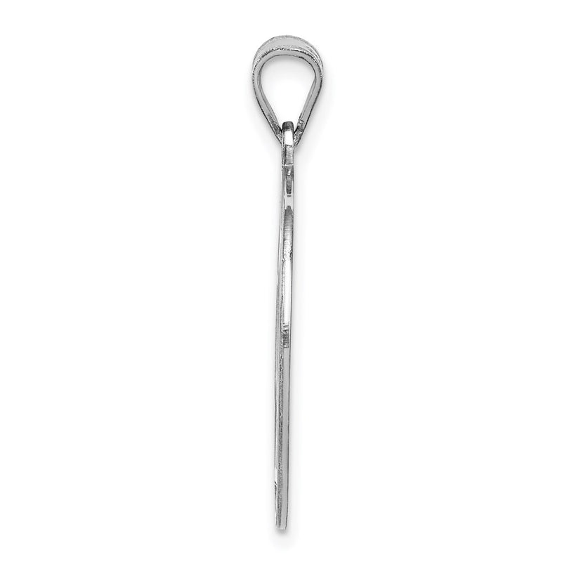 Sterling Silver Rhodium-Plated Fancy Script Letter D Initial Pendant