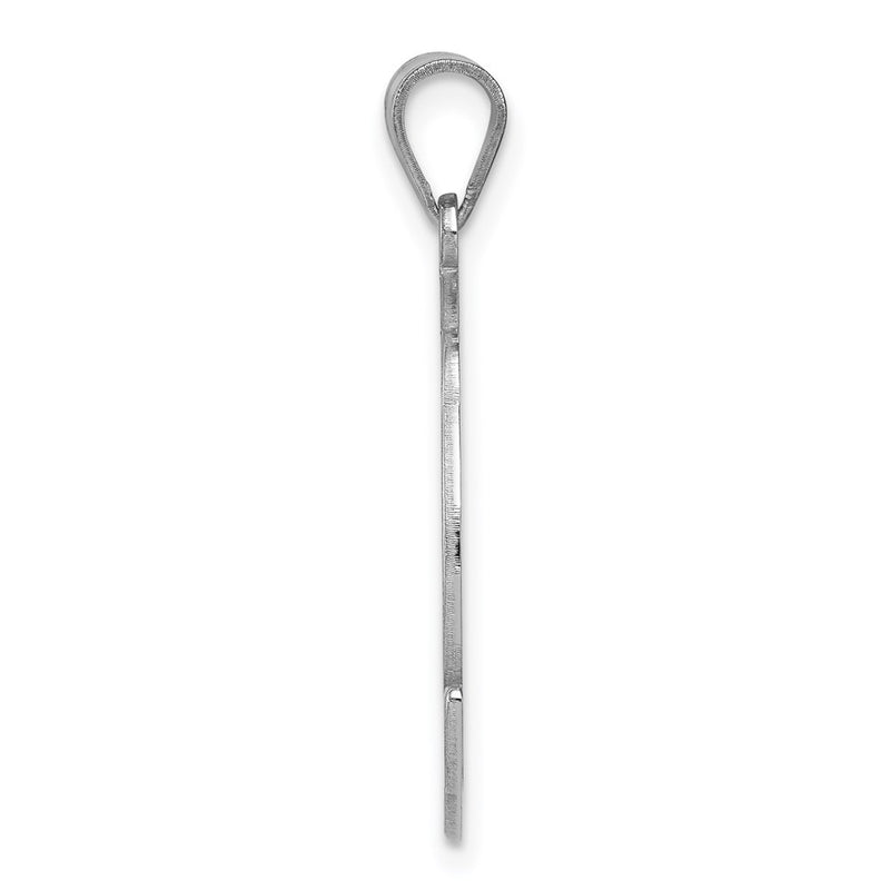 Sterling Silver Rhodium-Plated Fancy Script Letter K Initial Pendant