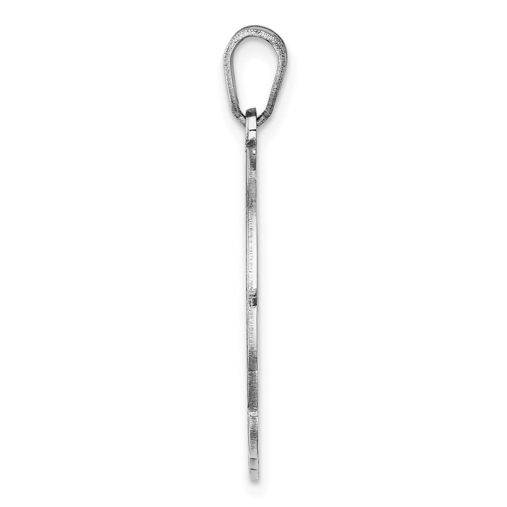 Sterling Silver Rhodium-Plated Fancy Script Letter L Initial Pendant