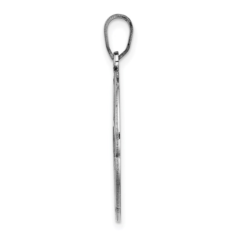 Sterling Silver Rhodium-Plated Fancy Script Letter O Initial Pendant