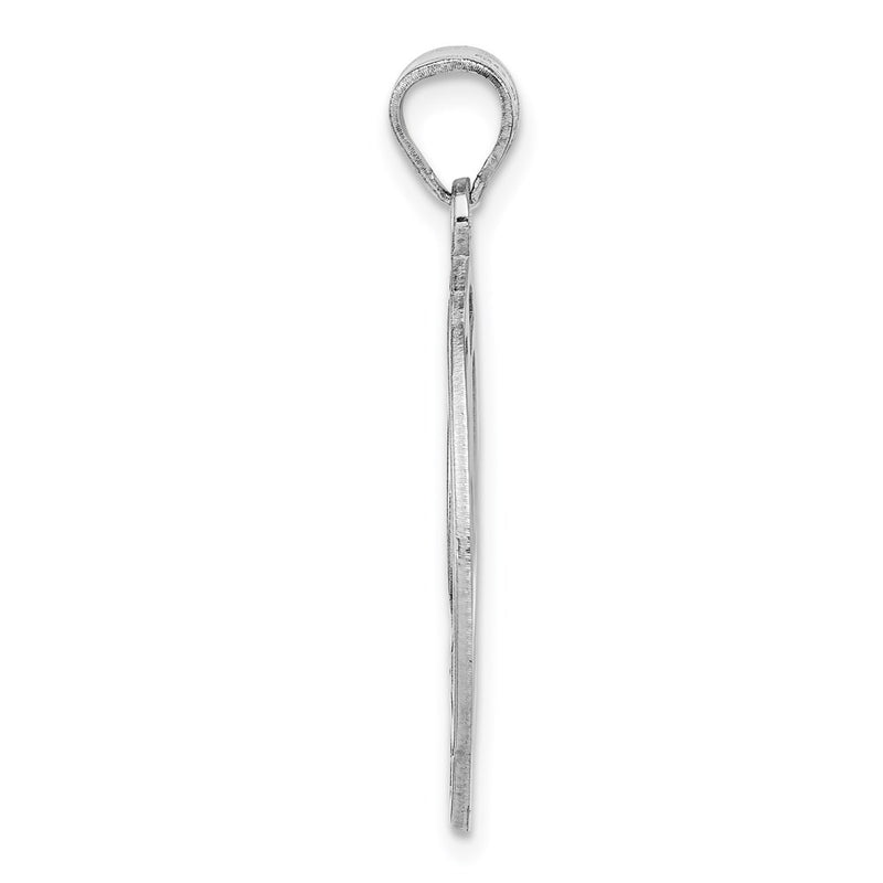 Sterling Silver Rhodium-Plated Fancy Script Letter P Initial Pendant