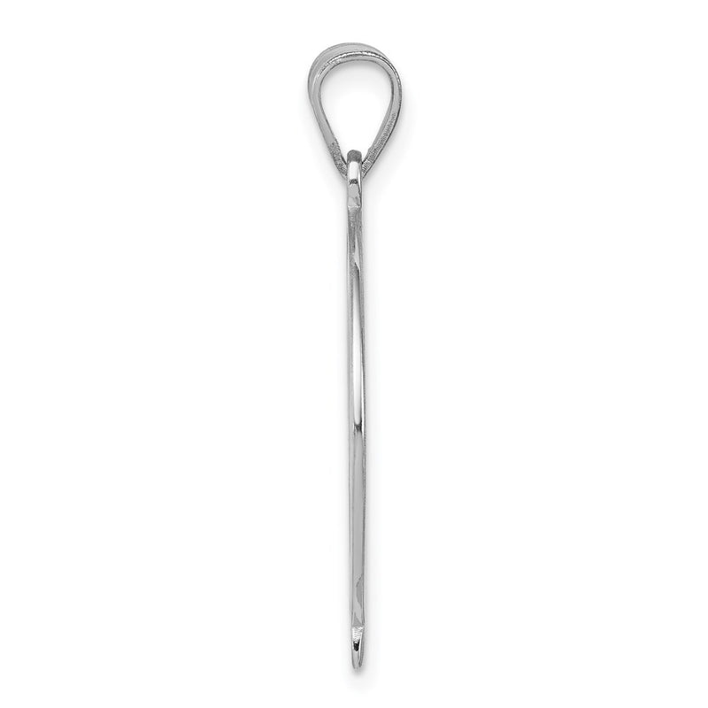 Sterling Silver Rhodium-Plated Fancy Script Letter Q Initial Pendant