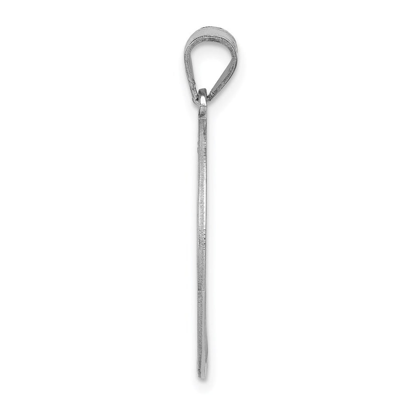 Sterling Silver Rhodium-Plated Fancy Script Letter S Initial Pendant