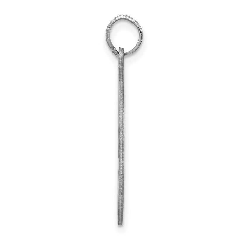 Sterling Silver Rhodium-Plated Fancy Script Letter Z Initial Pendant